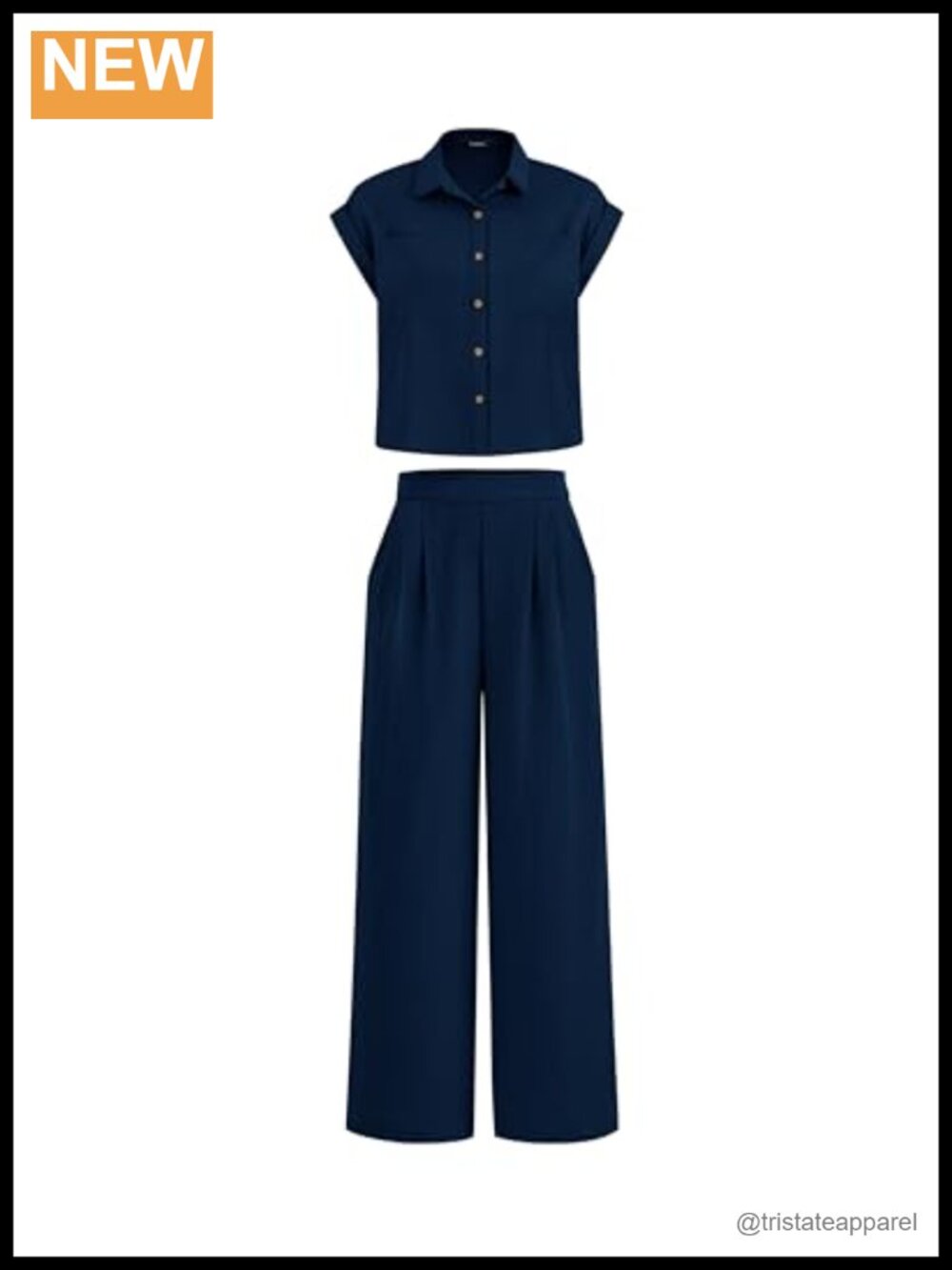 Women's 2-Piece Lounge Set: Crop Top + Wide Leg Pants